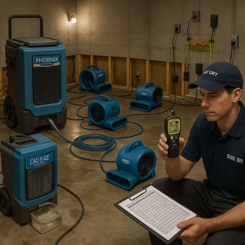 Structural Drying and Dehumidification process in Cumberland County, NC